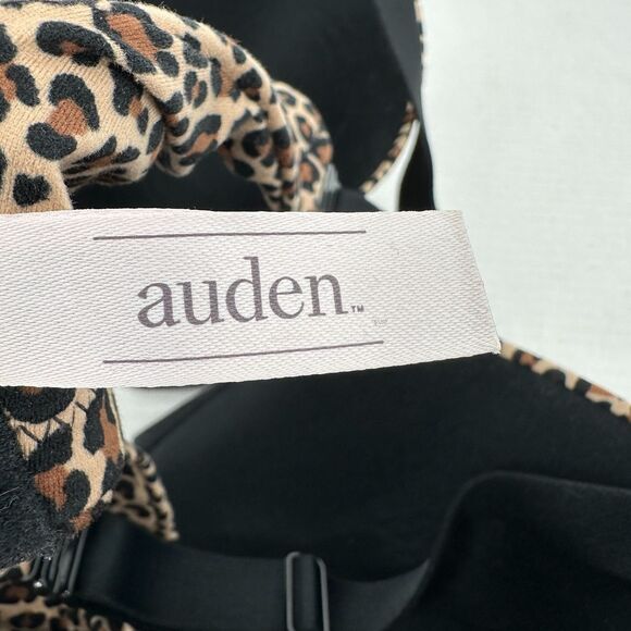 Auden Womens Padded Push Up Bra Size 42DD Leopard Underwire Adjustable Straps - Picture 3 of 6
